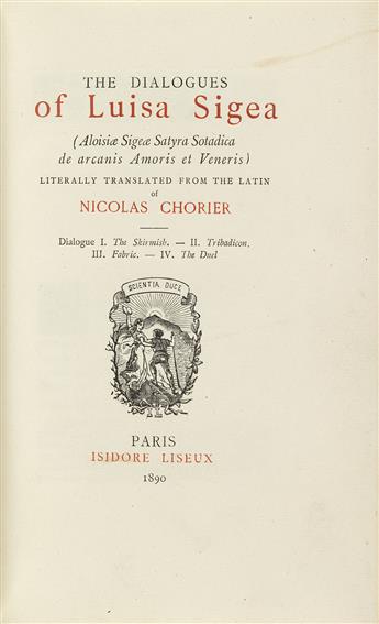NICOLAS CHORIER (1612-1692)  The Dialogues of Luisa Sigea, Literally Translated from the Latin.